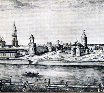 Вид города Тулы от оружейного завода. Гравюра Х. Пастухова. 1807